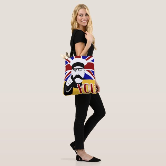 Lord Kitchener retro pop kunst canvas tas (Op model)