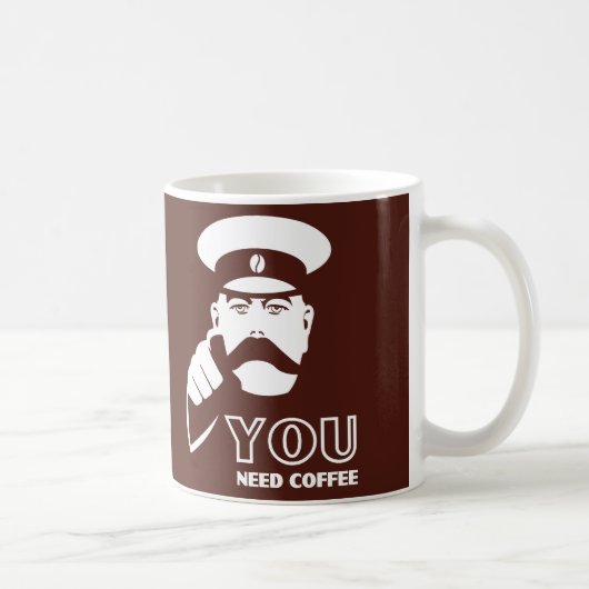 Lord Kitchener You Need Coffee Mok Kop (Rechts)