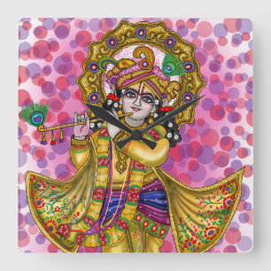 Lord Krishna Accessoires Vierkante Klok