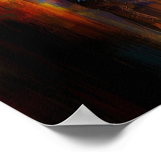 Lord Krishna Art Print: Abstracte Hindoe Godkunst Poster (Hoek)