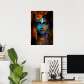 Lord Krishna Art Print: Abstracte Hindoe Godkunst Poster (Thuiskantoor)