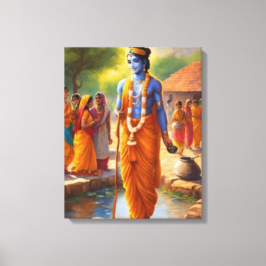 LORD KRISHNA CANVAS AFDRUK (Voorkant)