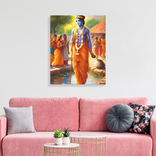 LORD KRISHNA CANVAS AFDRUK (Insitu (Woonkamer))