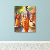 LORD KRISHNA CANVAS AFDRUK (Insitu (Houten vloer))