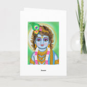 Lord Krishna Child Wenskaart Kaart (Achterkant)