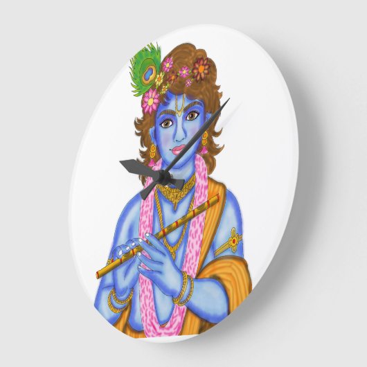 Lord Krishna Clock Grote Klok (Hoek)