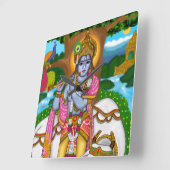 Lord Krishna Clock Vierkante Klok (Hoek)