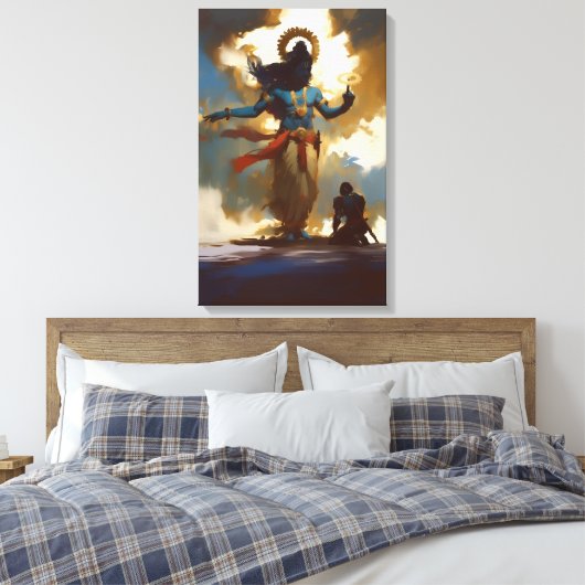Lord Krishna en Arjuna Canvas Muurkunst (Insitu (Slaapkamer))