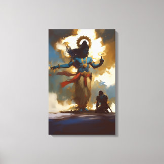 Lord Krishna en Arjuna Canvas Muurkunst