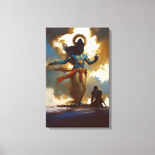 Lord Krishna en Arjuna Canvas Muurkunst (Voorkant)