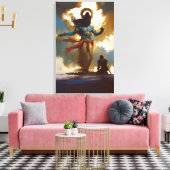 Lord Krishna en Arjuna Canvas Muurkunst (Insitu (Woonkamer))
