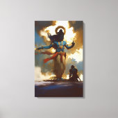 Lord Krishna en Arjuna Canvas Muurkunst Afdruk (Voorkant)