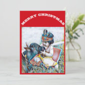 Lord Krishna en Koe die vrolijk kerstfeest wenst Feestdagenkaart (Staand voorkant)