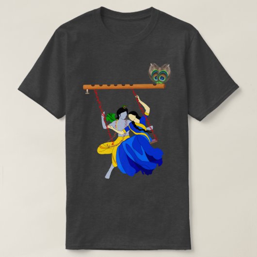 Lord Krishna en Radha Eternal Love Premium T-shirt (Design voorkant)