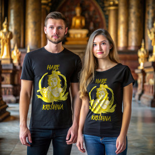 Lord Krishna Fluit Grafisch T-shirt - Haas Krishna