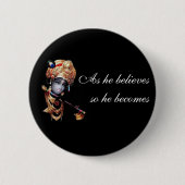 Lord Krishna Hand geschilderd Ronde Button 5,7 Cm (Voorkant)
