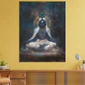 Lord Krishna in Meditatie Canvas Muurkunst Afdruk (Insitu (Woonkamer))