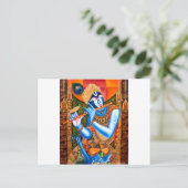 LORD KRISHNA INDIAN ABSTRACT BRIEFKAART (Staand voorkant)