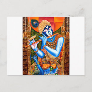 LORD KRISHNA INDIAN ABSTRACT BRIEFKAART