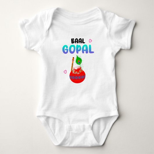 Lord Krishna Janmashtami Laddu Gopal Romper (Voorkant)