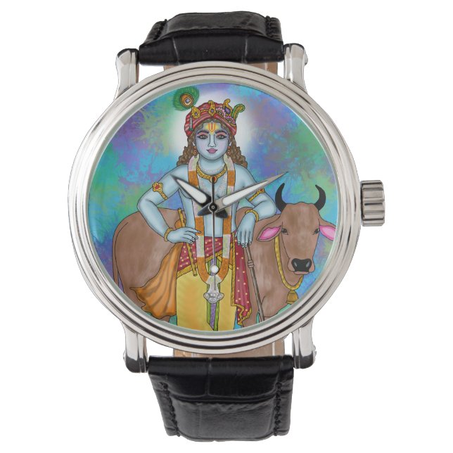 Lord Krishna Klok Horloge (Voorkant)