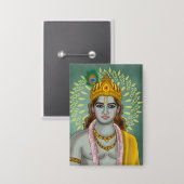 Lord Krishna-knop Button (Voorkant / Achterkant)