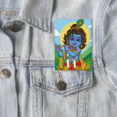 Lord Krishna-knop Button (Insitu)
