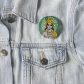 Lord Krishna-knop Ronde Button 5,7 Cm (In situ)