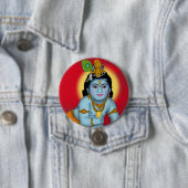 Lord Krishna-knop Ronde Button 7,6 Cm (In situ)