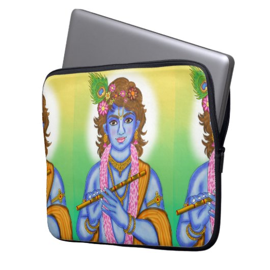 Lord Krishna Laptop Case (Voorkant Links)