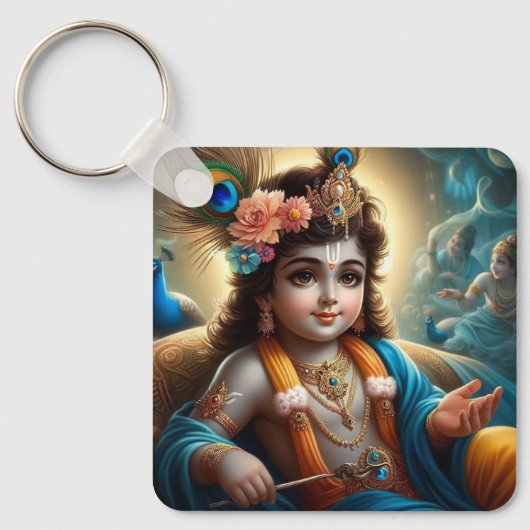 Lord Krishna Magnetic Kaart Sleutelhanger (Voorkant)