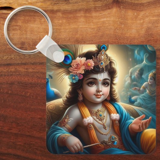 Lord Krishna Magnetic Kaart Sleutelhanger (Voorkant)
