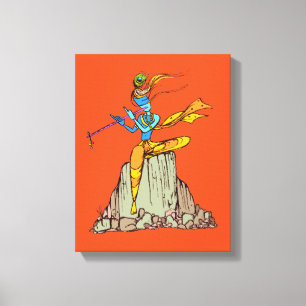 Lord Krishna met flute Canvas Afdruk