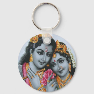 Lord Krishna met Flute Hare Krisna Sleutelhanger