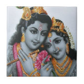 Lord Krishna met Flute Hare Krisna Tegeltje (Voorkant)