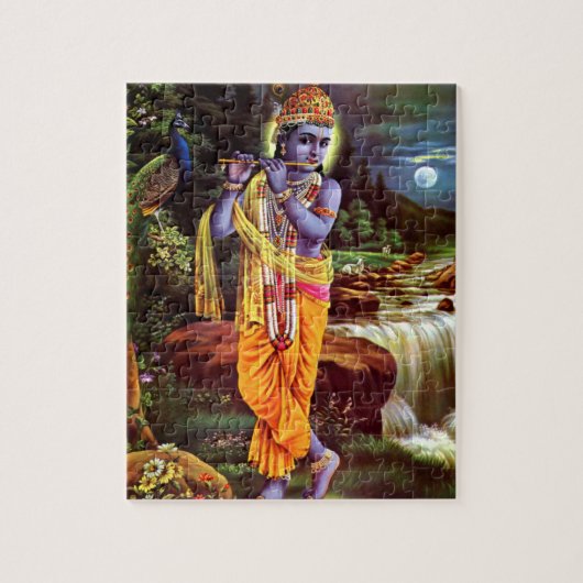 Lord Krishna met Flute Hindu God Legpuzzel (Verticaal)
