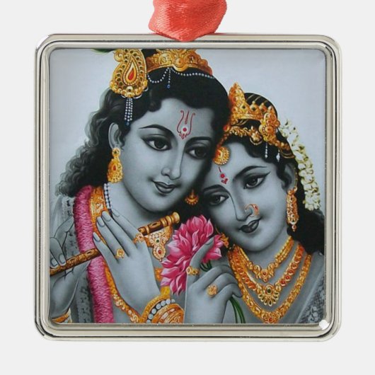 Lord Krishna Metalen Ornament (Voorkant)