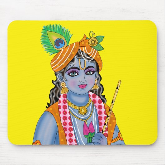 Lord Krishna Mouse Pad Muismat (Voorkant)