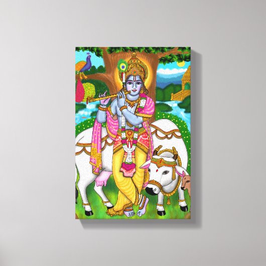 Lord Krishna Poster Canvas Afdruk (Voorkant)