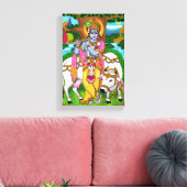 Lord Krishna Poster Canvas Afdruk (Insitu (Woonkamer))