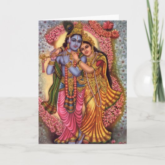 Lord Krishna & Radha Kaart (Voorkant)