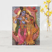 Lord Krishna & Radha Kaart (Gele Bloem)