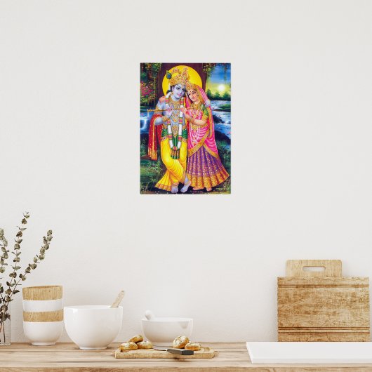 Lord Krishna & Radha Poster (Keuken)