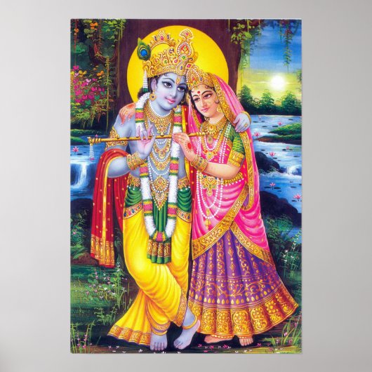 Lord Krishna & Radha Poster (Voorkant)
