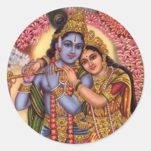 Lord Krishna & Radha Ronde Sticker