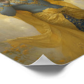 Lord Krishna speelt de fluitgouden gele kunst Poster (Hoek)