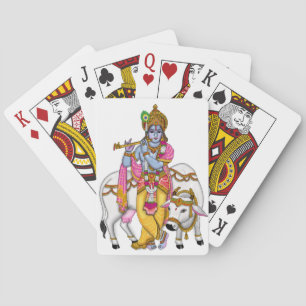 Lord Krishna speelt kaarten
