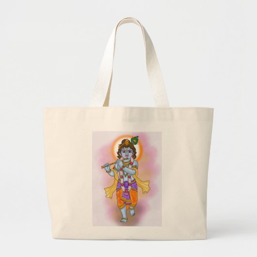 Lord Krishna-tas Grote Tote Bag (Voorkant)