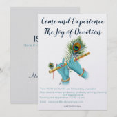 Lord Krishna Volunteer-uitnodiging Feestdagenkaart (Voorkant / Achterkant)