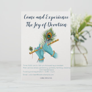 Lord Krishna Volunteer-uitnodiging Feestdagenkaart